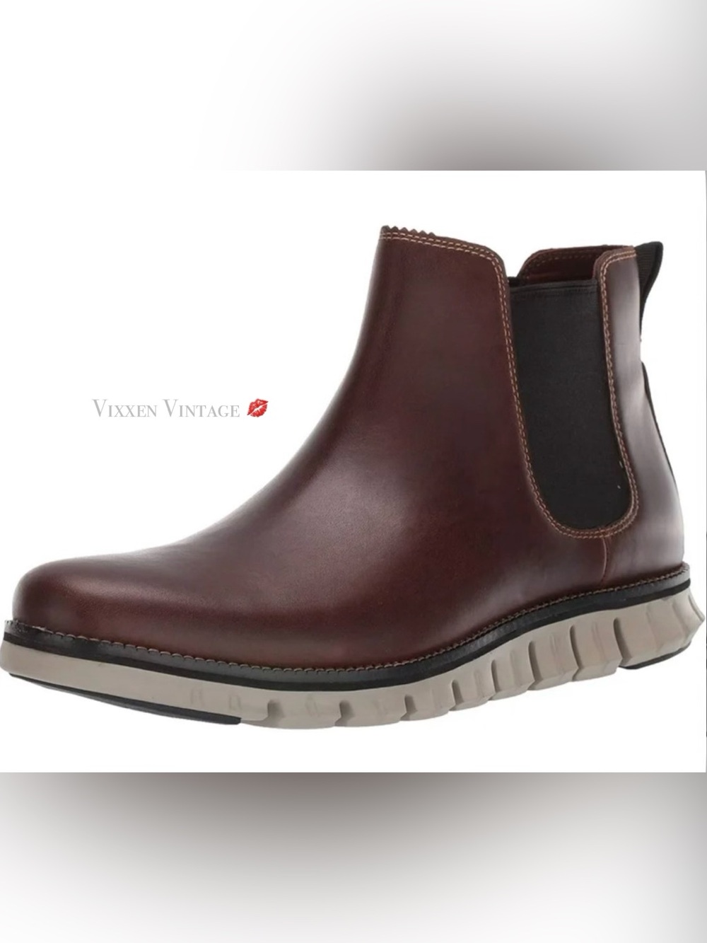 COLE HAAN ‘ZEROGRAND CHELSEA WATERPROOF BOOTS’ IN CHESTNUT LEATHER